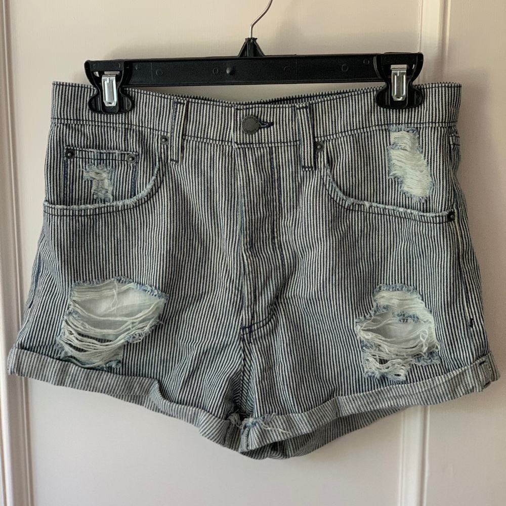 Carmar Denim Vertical Stripe High Rise Short